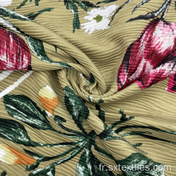 Motif de fleur polyester interlock textile double tricot